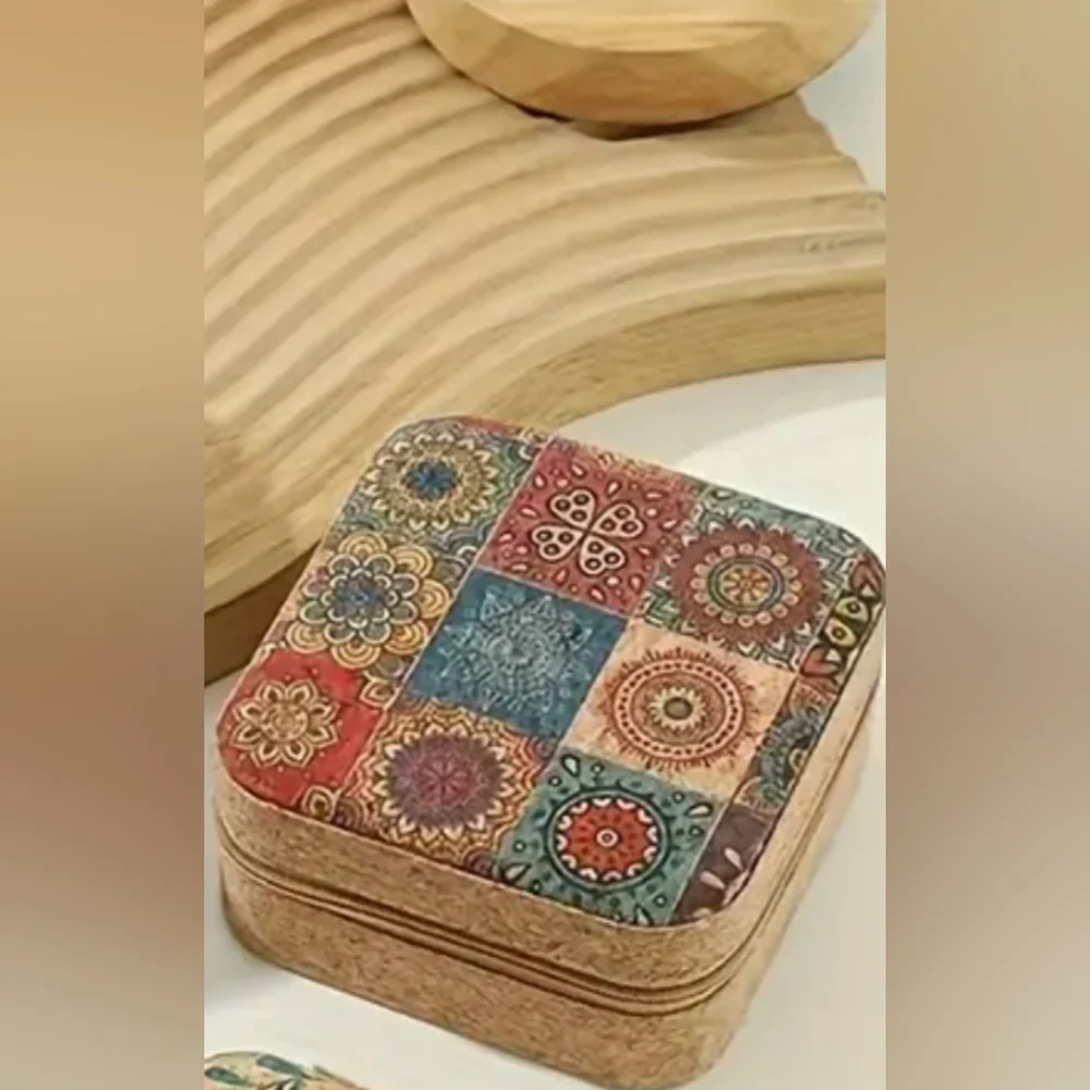 - Customized Geometric Mini Travel Jewelry Box